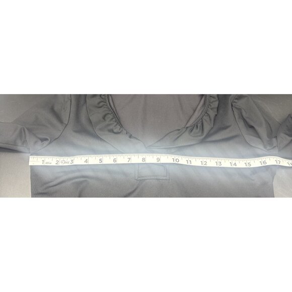 J. McLaughlin Black Catalina Cloth Ruffle Trim Faux Wrap Front Blouse Top Sz XS - Picture 9 of 10